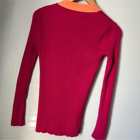 Old Navy Pink & Orange Ribbed Metal Button Cardigan Sweater Size Small - Picture 16 of 16